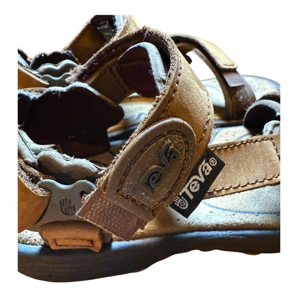 Teva Sandals Men’s 7 Active Shank Shoc Leather Adjustable Brown Nubuck 6026 - Picture 10 of 10
